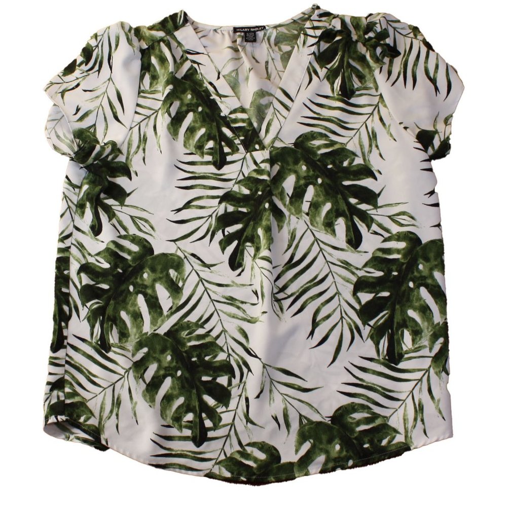 Hilary Radley Bahama Top  Size Small  Green/White